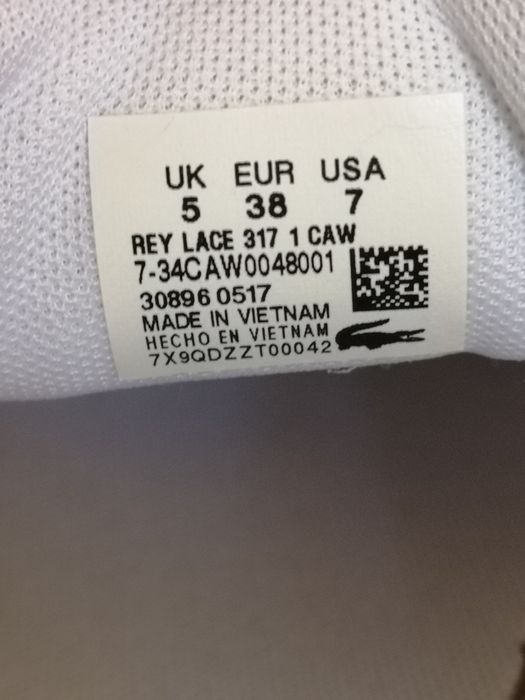 Adidași albi Lacoste ORIGINALI pt femei mărimea 38