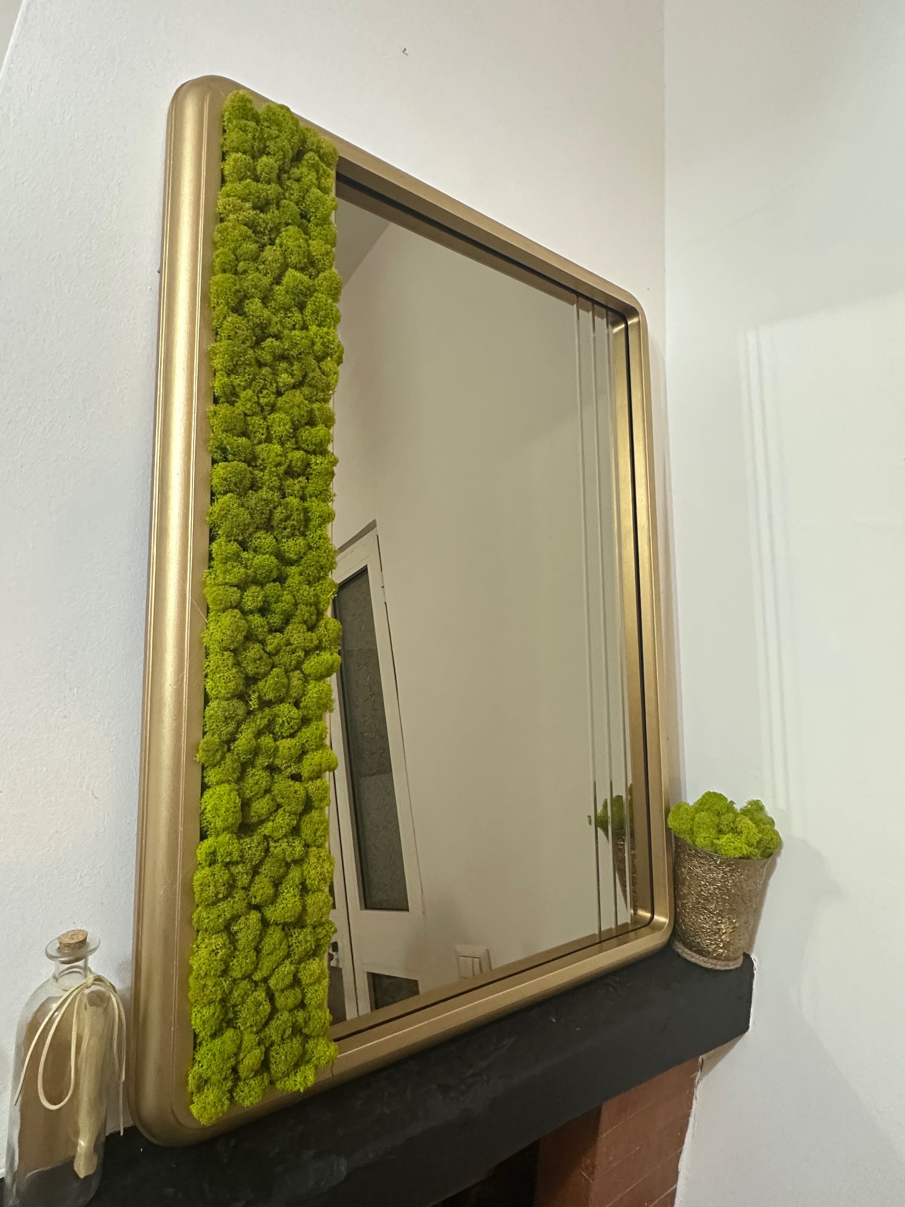 Oglinda de perete cu muschi verde naturali