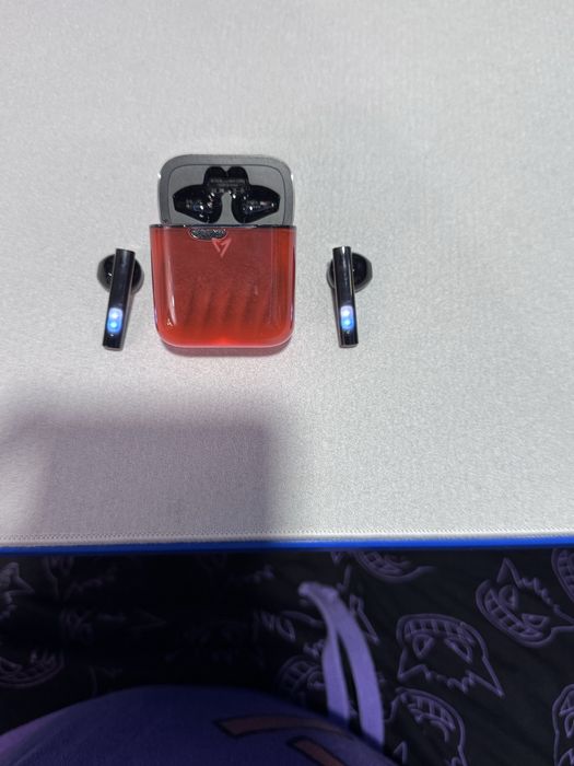 Casti Wireless Gaming LIVP cu Anulare AI a Zgomotului,Lumini RGB