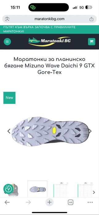 Маратонки за планинско бягане и ежедневие с гора текс Mizuno daichiGTX