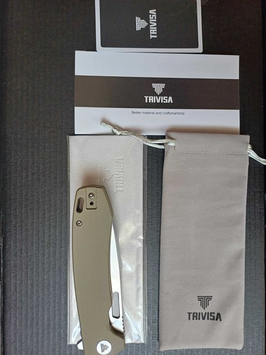 Нож Trivisa със стомана 14C28N, микарта и керамични лагери