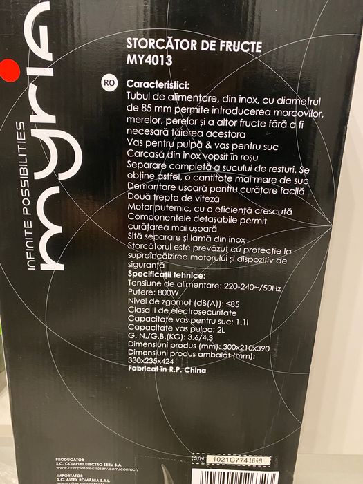 Storcator fructe Myria MY4013