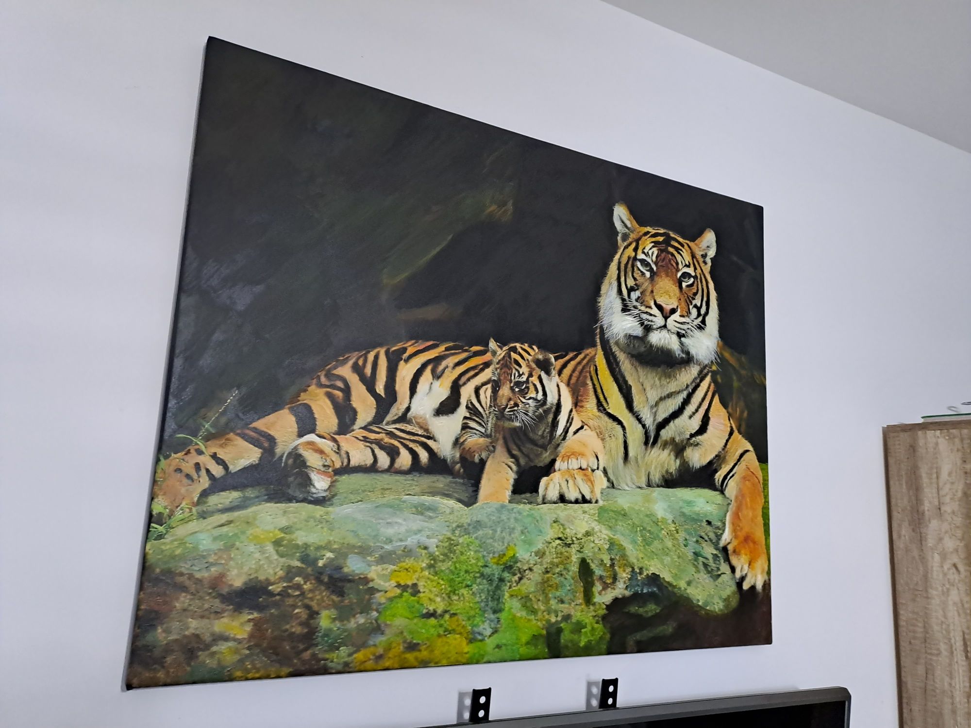 Tablou pictat cu tigri