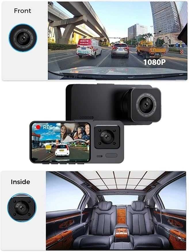 WiFi видео регистратор DVR  с 3 камери Dash Cam от Smars