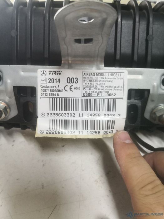 Airbag MERCEDES-BENZ S-CLASS (W222, V222, X222) [ 2013 - > ] S 350 BlueTEC / d (OM 642.861) 190KW|258HP OEM 2228603302