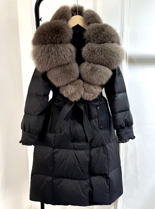 Geaca Lunga Cu Blana Naturala