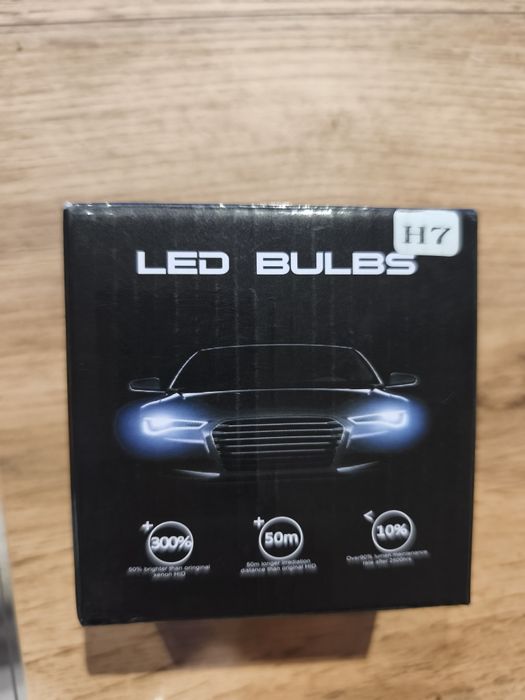 Ново! 2 броя Mini LED 7600lm 80W H7 лед крушки халогенни