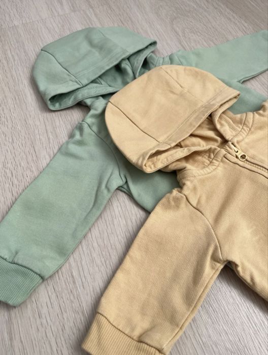 Set lot pulovere hanorac cu gluga, bebe baiat, H&M, marimi 50 si 56
