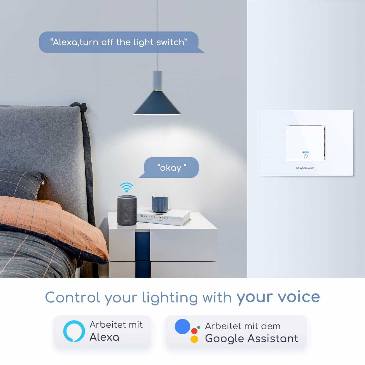 НОВ! Смарт WiFi ключ, стенен превключвател Alexa & Google Assistant