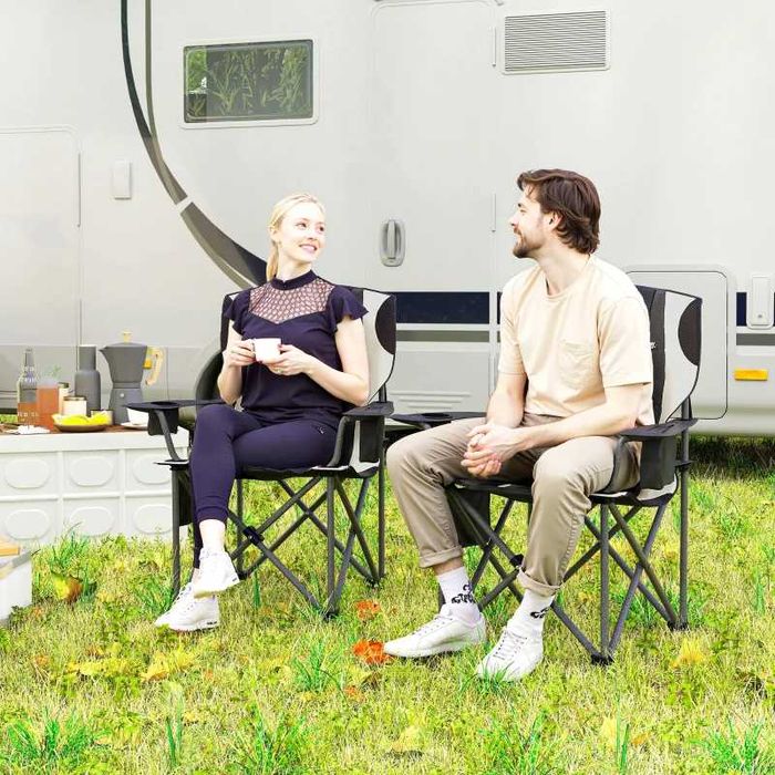 Комплект от 2 сгъваеми стола Outsunny,  с подлакътници