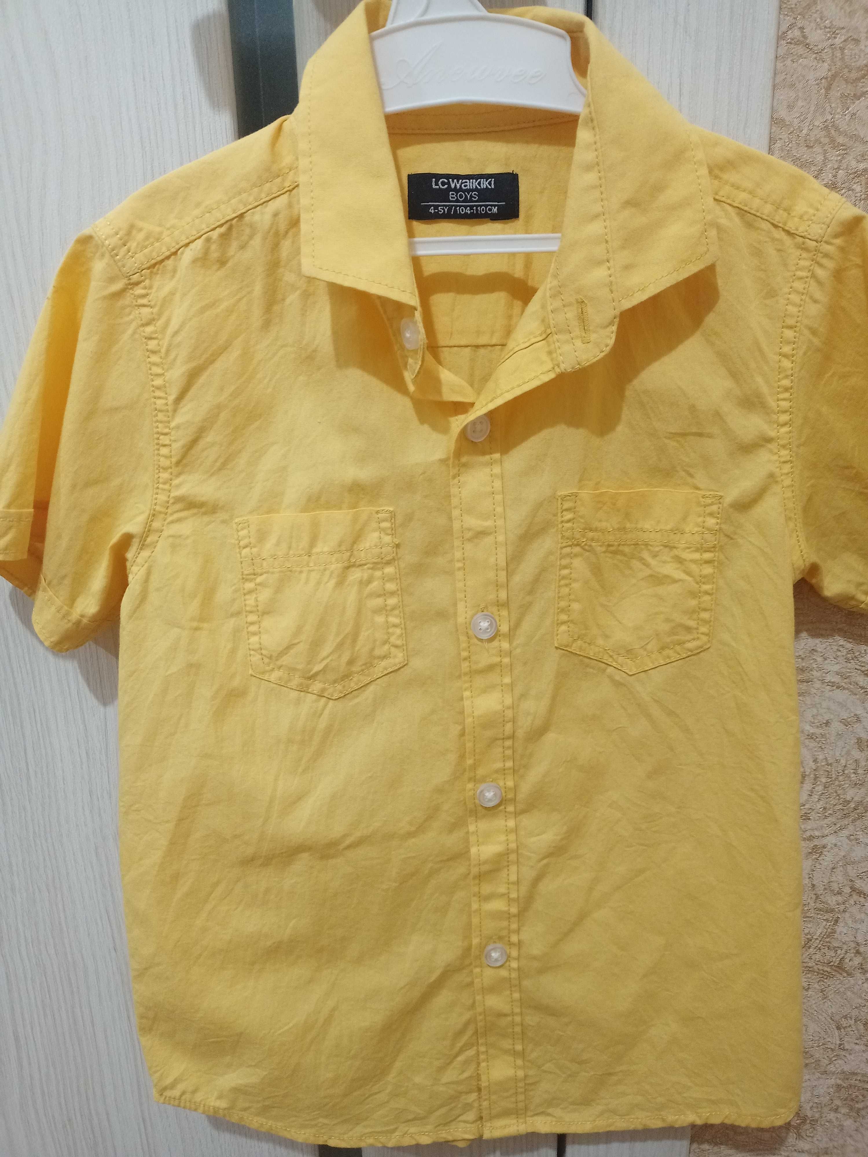 Рубашка для мальчика желтая вайкики 4-5 лет