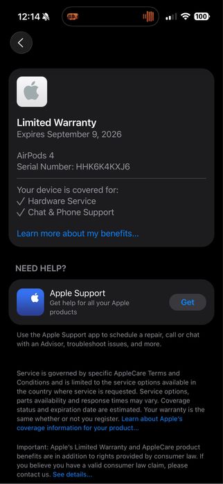 Airpods 4 с гаранция 1 година