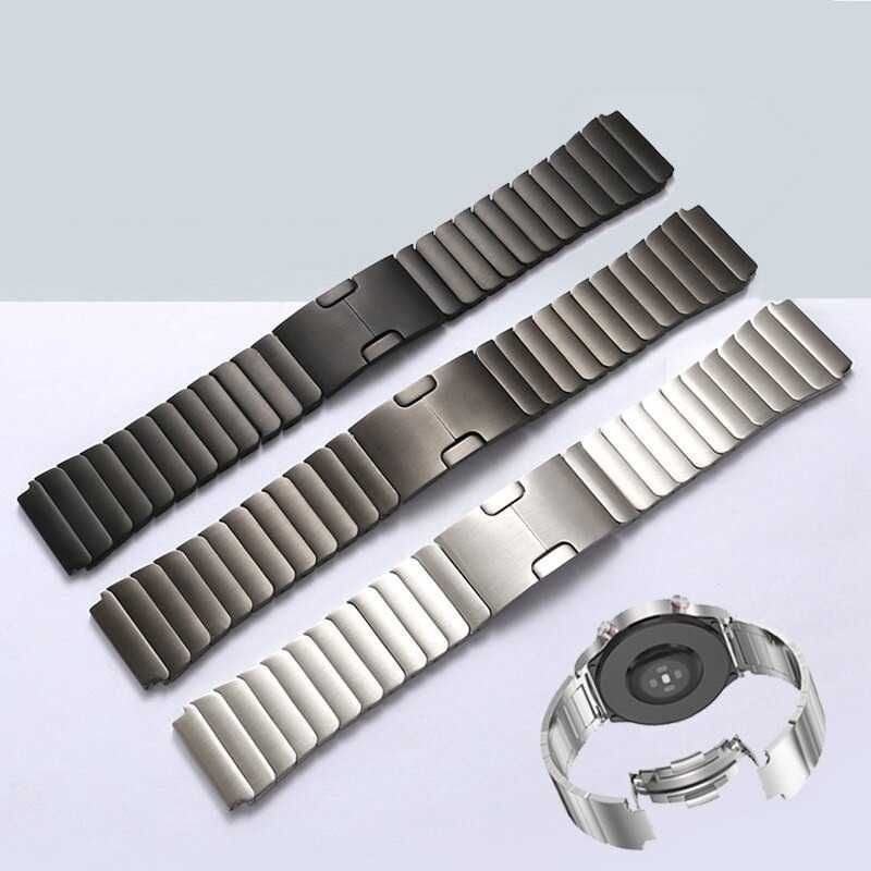 Curea metalica 22mm Huawei GT2 2e 3 Pro Watch Titanium Negru Argintiu