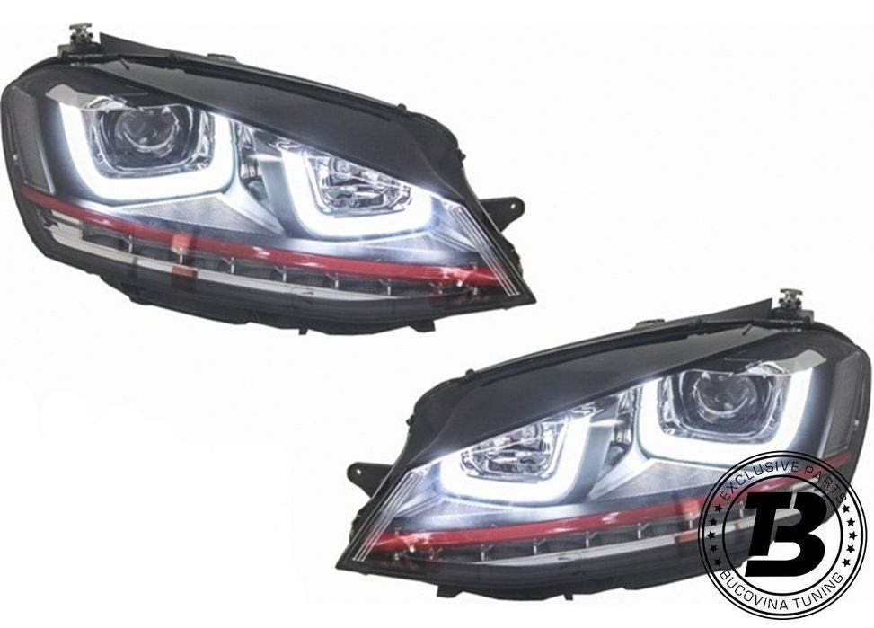 Faruri 3D LED compatibile cu VW Golf 7 VII GTI Design