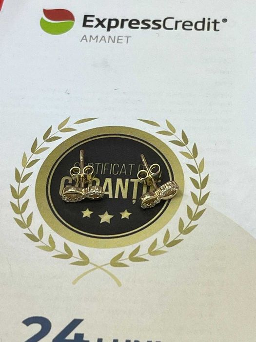(Ag43) Cercei aur 14K 1.41gr B3680 2 Ani Garantie!