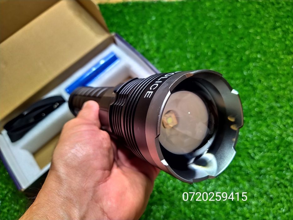 Lanternă Police de Mare Putere + TURBO AK138-1 LED PM60-TG, 8x18650