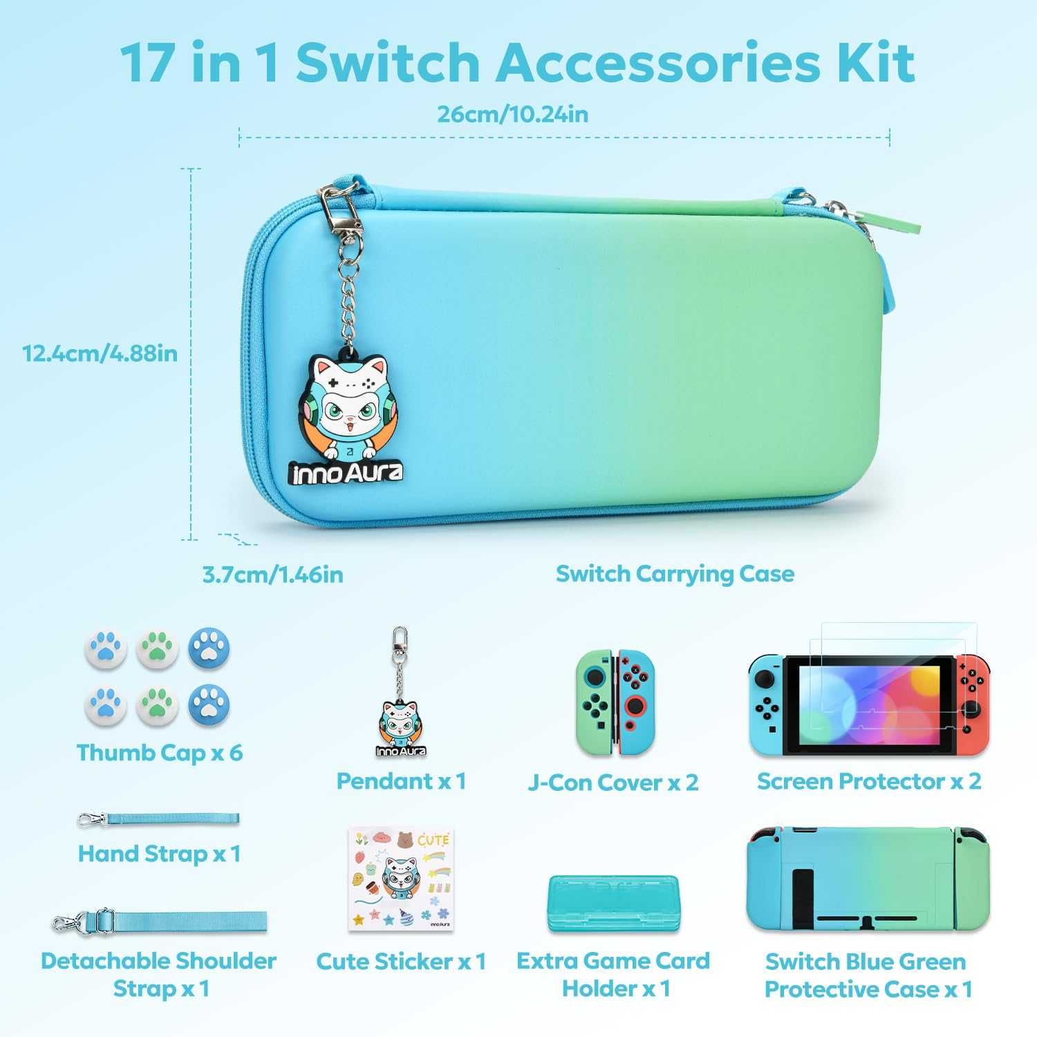 Защитен калъф за Nintendo Switch протектор за екран и много аксесоари