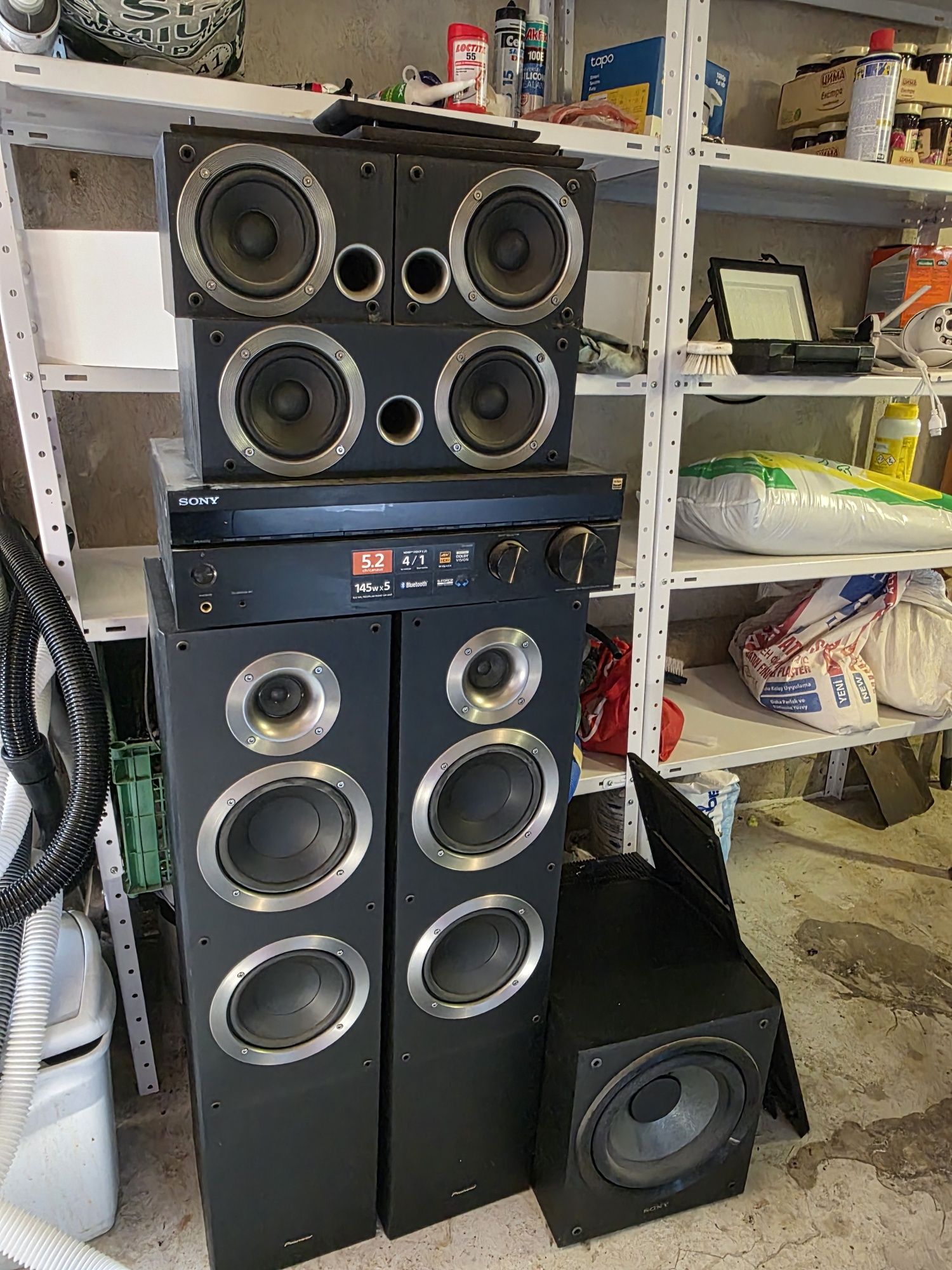 Ресийвър Sony с тонколони Pioneer