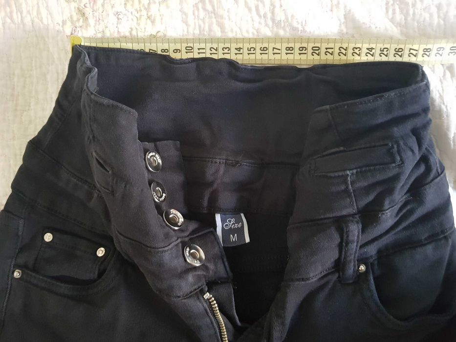 Черни тип дънки-панталон памук 2бр. р-р S/XS