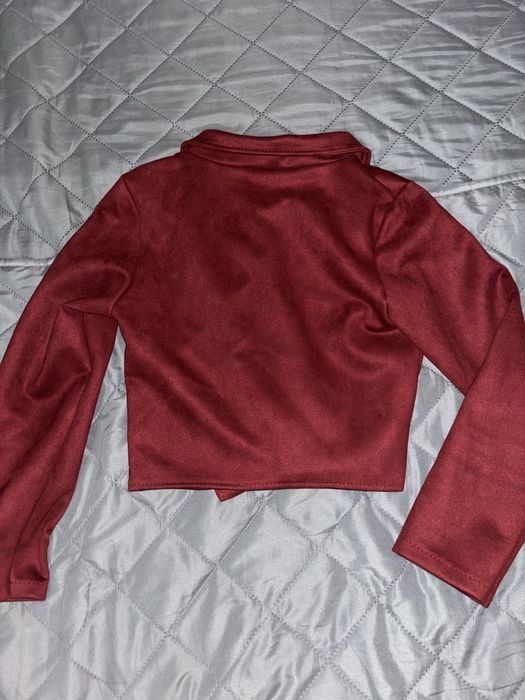 Jacheta bordo imitatie piele intoarsa