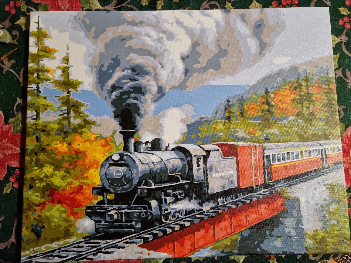 Tablou- pictura pe numere tren
