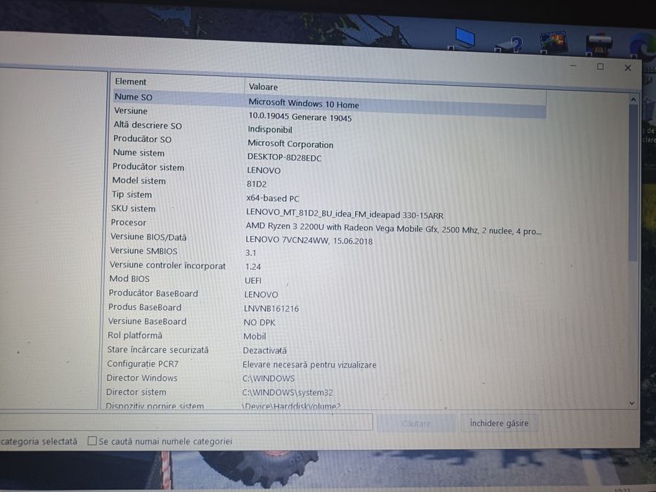 Vând laptop Lenovo ideaped 330-15ARR