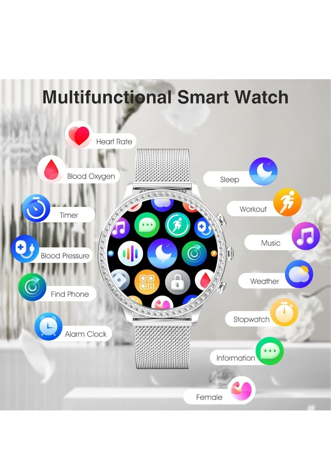 Дамски смарт часовник Smart watch I70 1.3HD full touch screen
