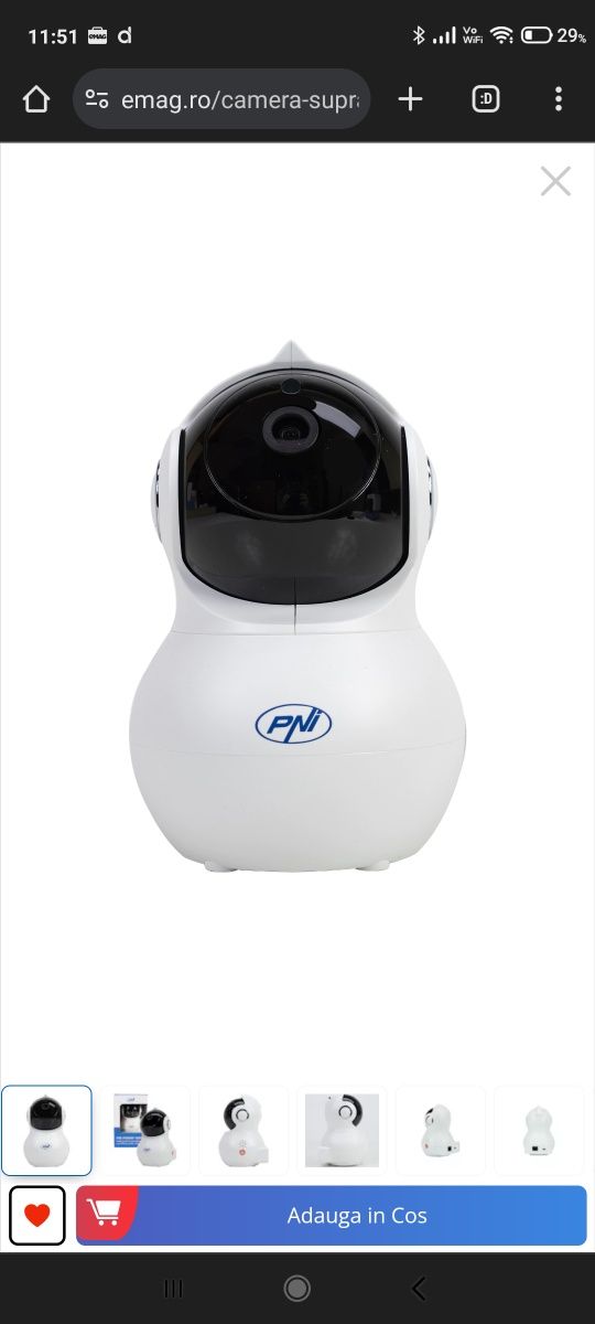 Camera supraveghere video PNI IP930W 1080P 2 MP cu IP P2P PTZ wireless