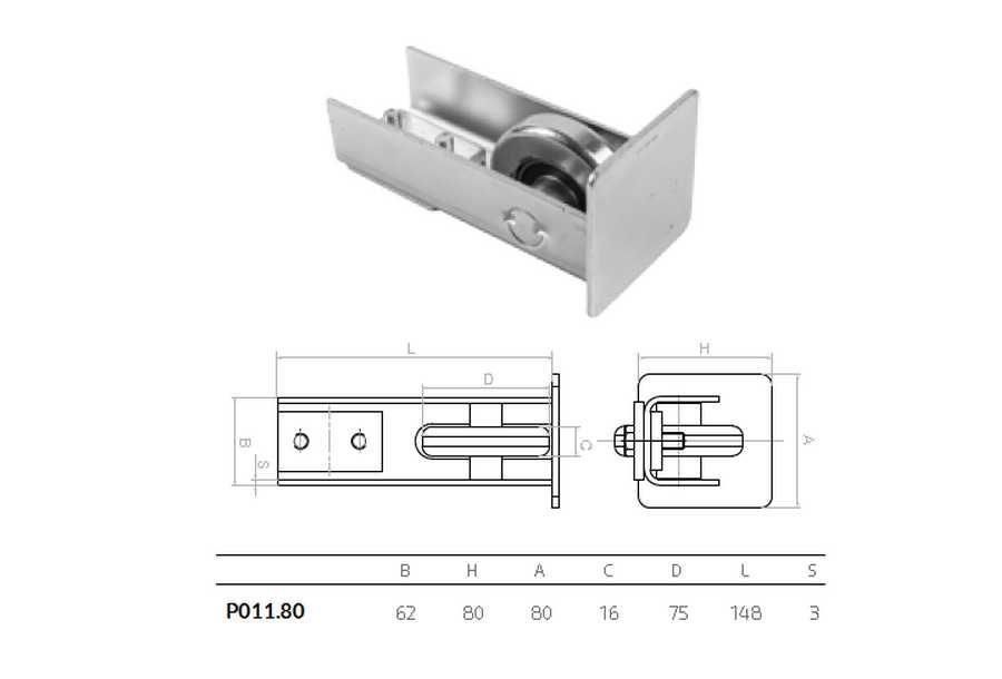 Kit autoportant pentru porti de 750kg, sina 80x80mm L9m, TVA inc.