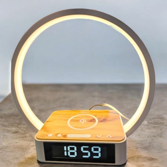 Lampa cu ceas si jncarcator wireless