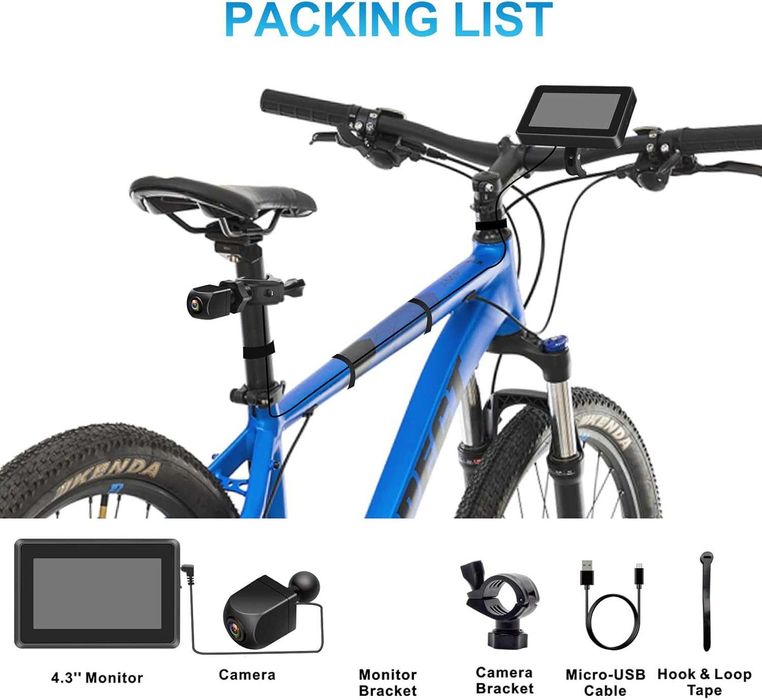 Camera retrovizoare bicicletă PARKVISION monitor 4.3 inch card TF 64G