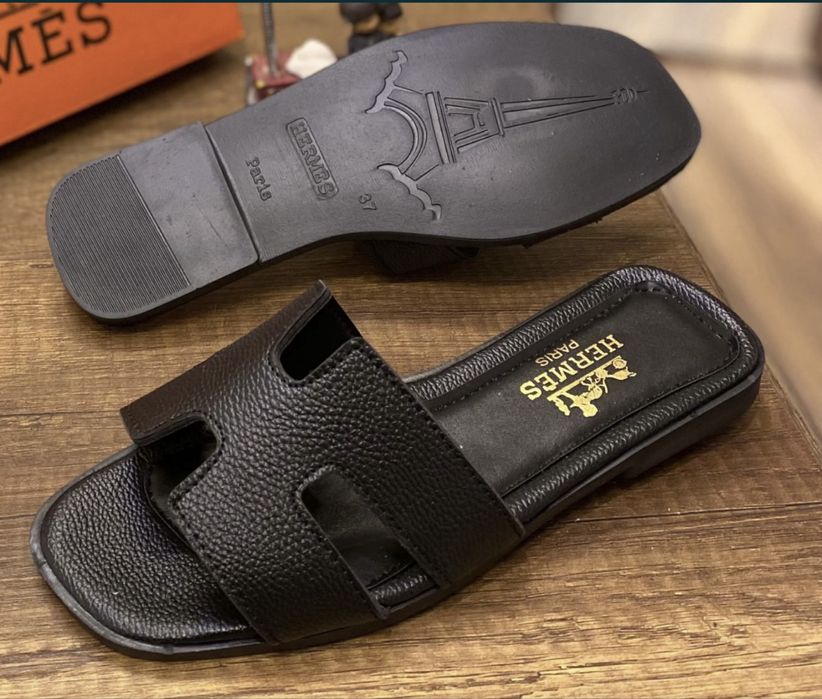 Papuci Slapi Hermes de femei din piele 36 37 38 39