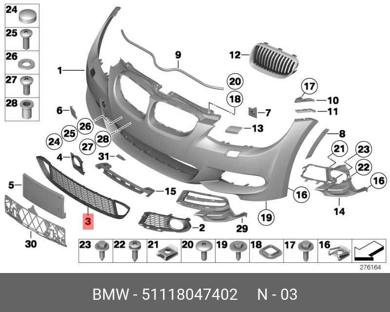 BMW E92 LCI / E93 LCI оригинална предна решетка