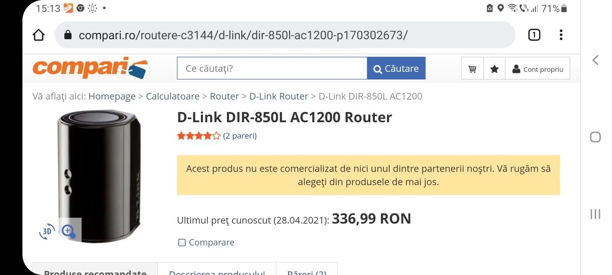 Router Wireless D-Link DIR-850L AC867Mbps+N300Mbps,Dual Band,4 porturi