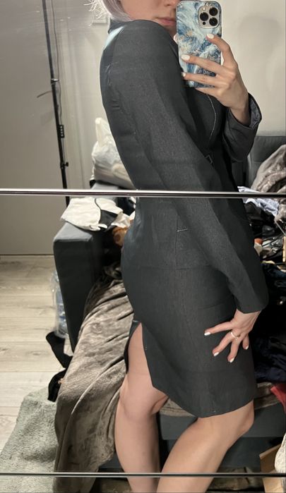 Costum elegant gri Lady Lux