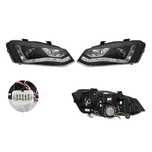 Set faruri VW Polo (6r), 08.2009-12.2017, stanga+dreapta, Tuning, Fata, cu lumina de parcare LED; H9; manual; negru, transparent; tuning,