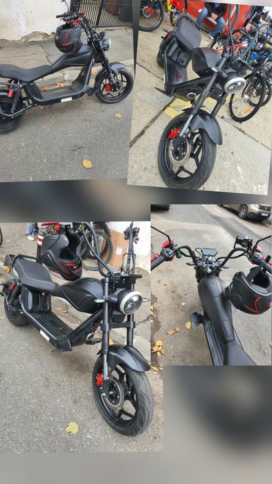 chopper electric: Doua baterii, autonomie 90 Km, înmatriculat, asigur