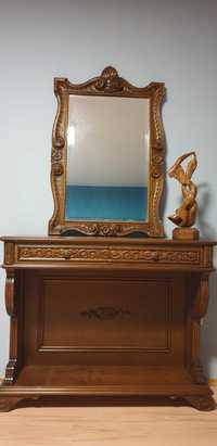 Consola comoda + oglinda, vintage, antichitati, lemn sculptat