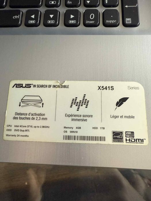 Лаптоп Asus X541S Тъчскрийн дисплей