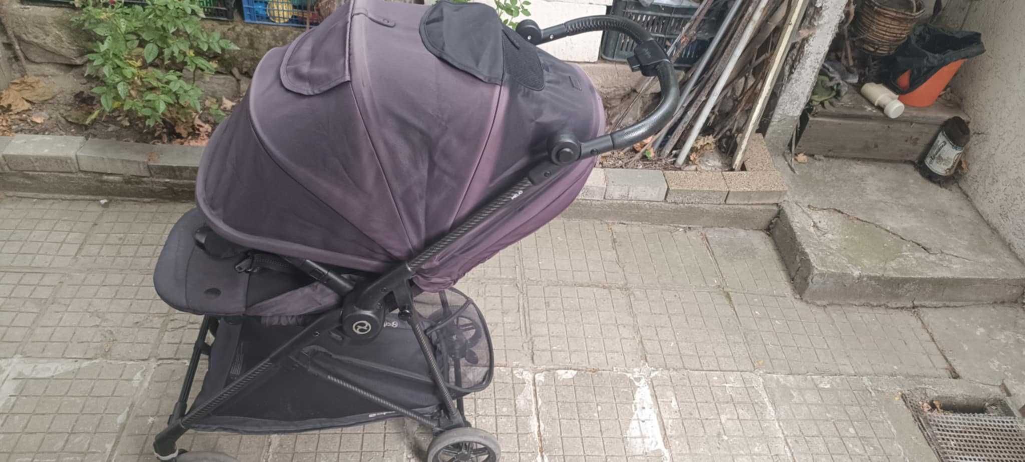 Бебешка количка Cybex Melio Carbon Magic Black и зимен чувал Cybex