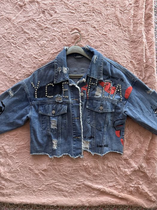 Дънково яке с камъни