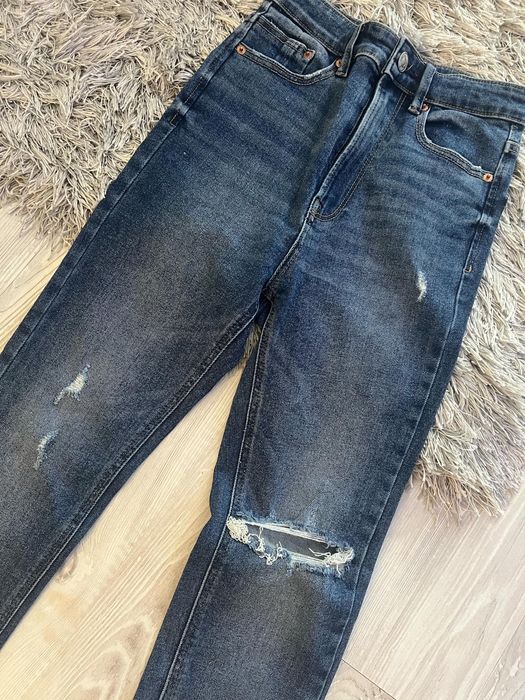 Дамски дънки Stradivarius , Mom jeans , кожен клин