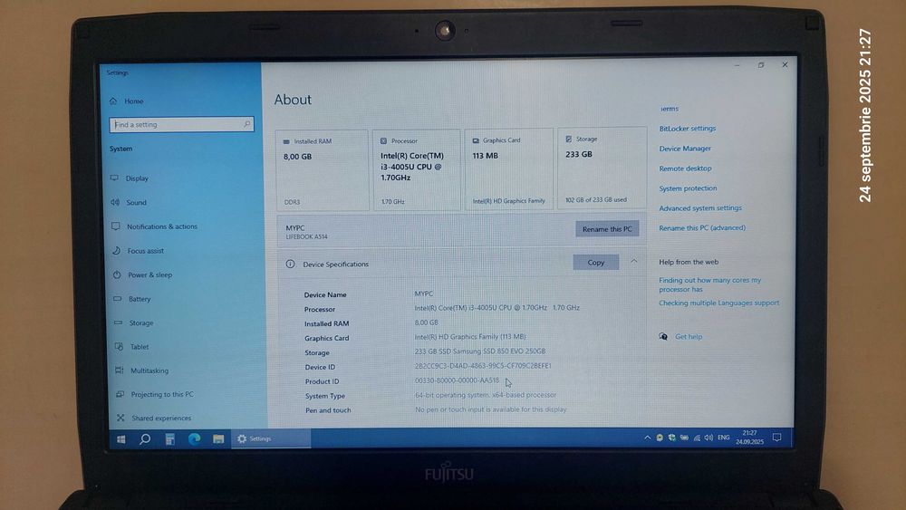 Laptop Fujitsu Lifebook A514