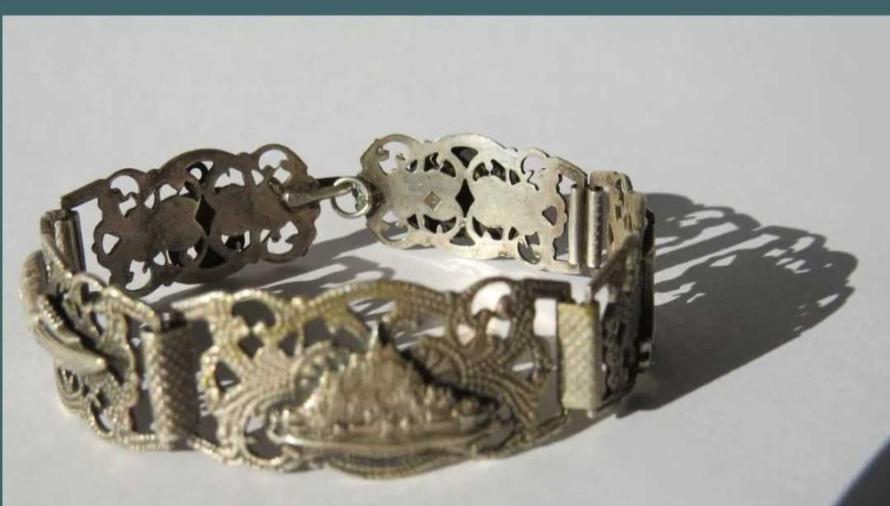 Veche bratara argint masiv , franta,