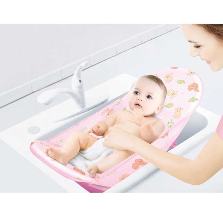 Scaun de baie pentru bebelusi, cu spatar, pliabil, Galben/Roz/Albastru