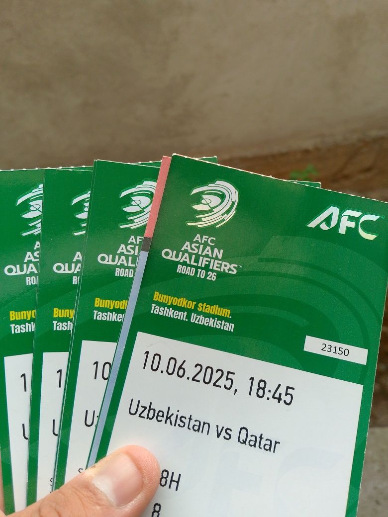 UZB vs Qatar Oʻyinga bilet