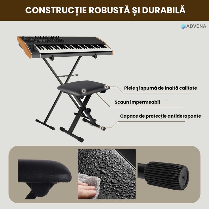 Scaun pian reglabil,  confortabil si durabil, piele naturala