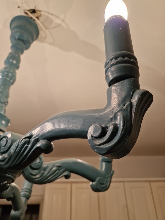 Candelabru lemn  sculptat manual