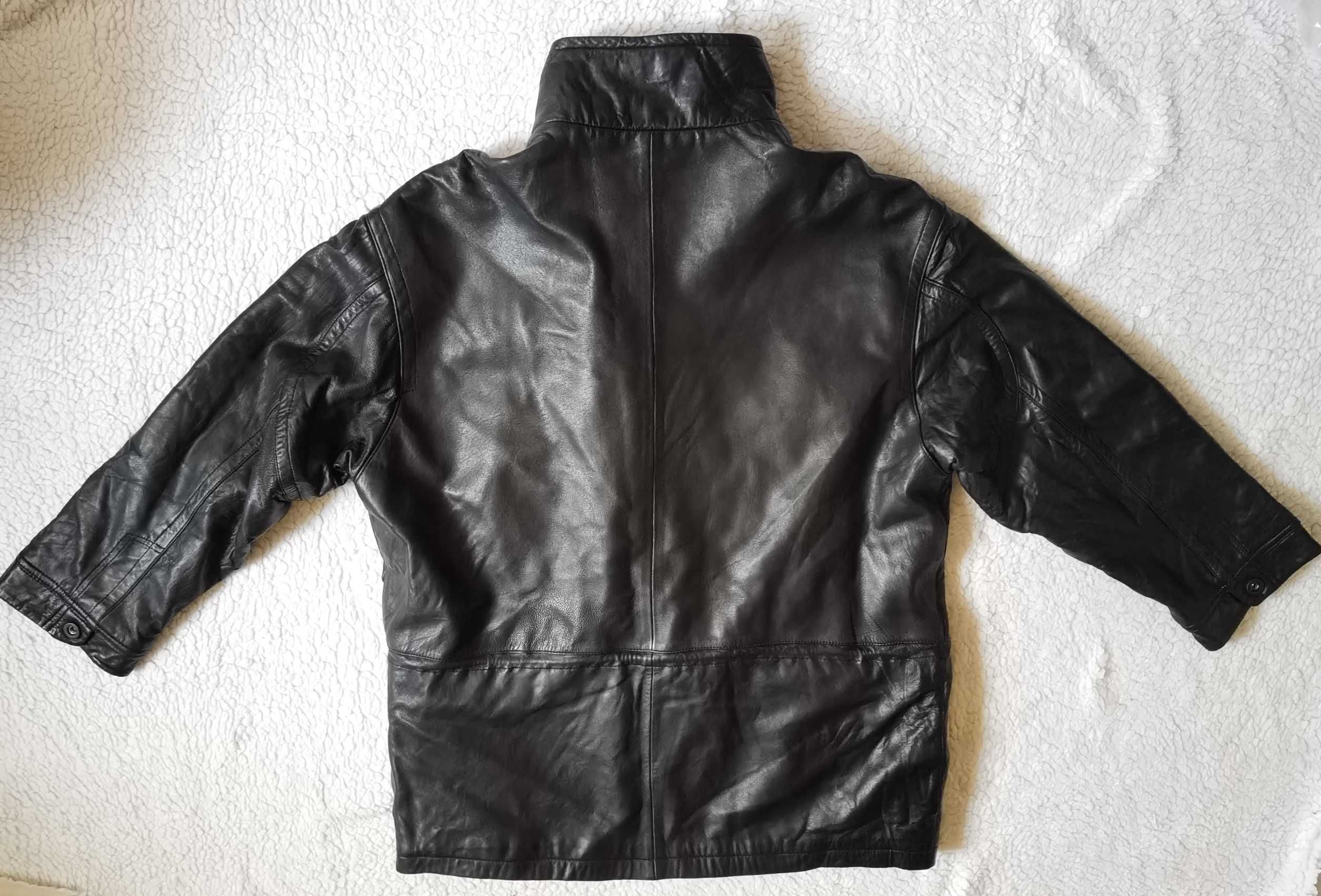 Jacheta neagra barbati piele 8 buzunare DANIEL HECHTER geaca strada