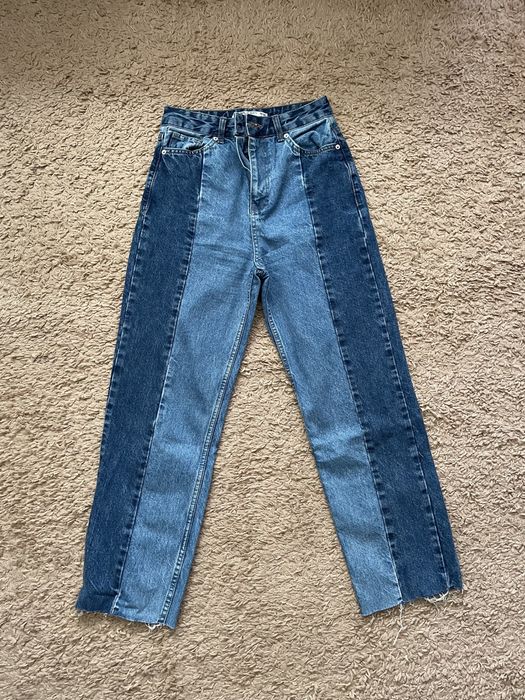 Двуцветни дънки, носени. Размер 28 (отговарящ на М размер)